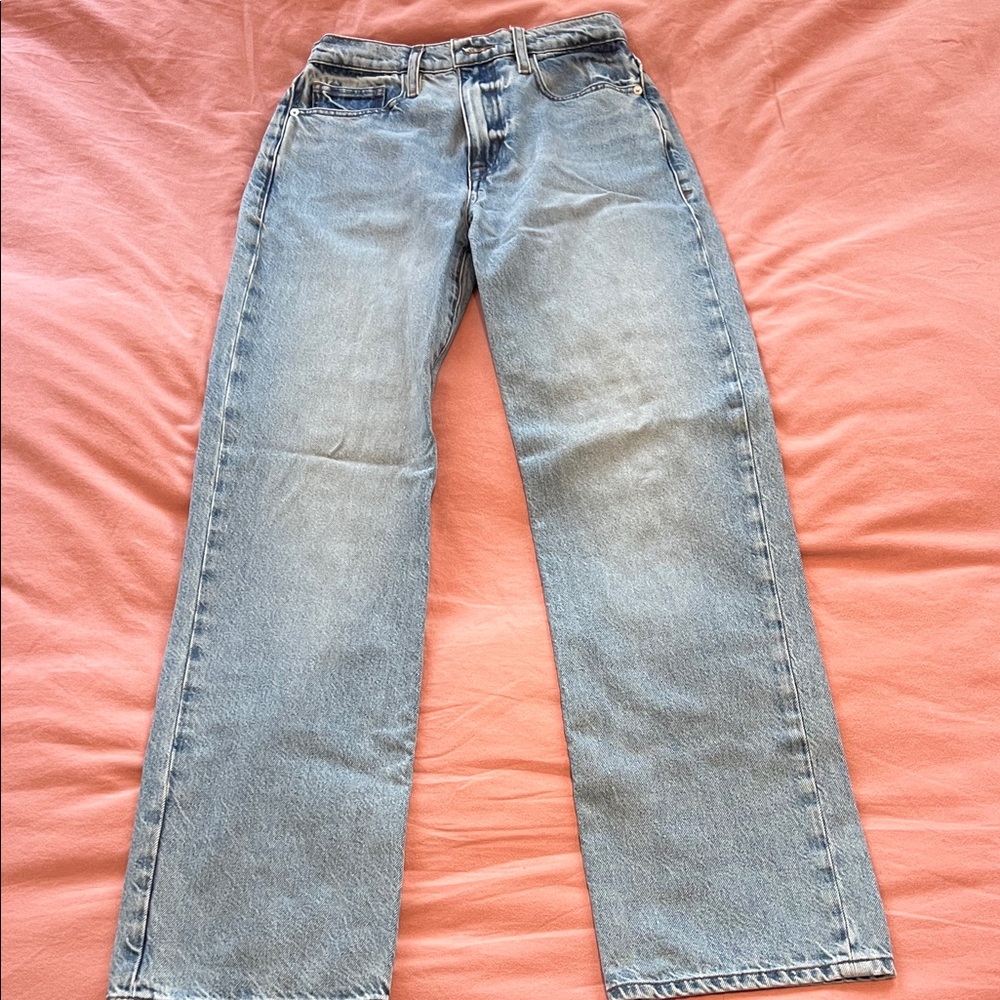 Frame Denim Straight Leg Jeans in Light Blue